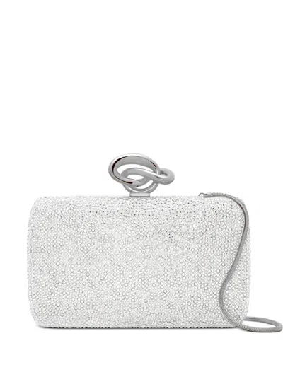 Oscar De La Renta Crystal-embellishment Clutch Bag In White
