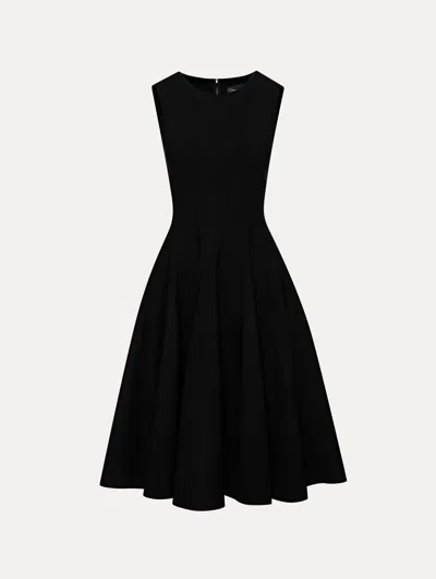 Oscar De La Renta Curved Seam Detail Dress In Black