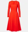 Oscar De La Renta Cutout Wool-blend Cocktail Dress In Red