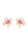 Oscar De La Renta Cyclamen Small Enamel Stud Earrings In Pink