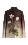 Oscar De La Renta Cyclamen Ombre Jacquard Jacket In Brown