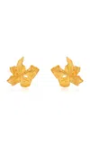 Oscar De La Renta Cyclamen Small Gold Stud Earrings