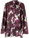 Oscar De La Renta Seidenhemd Mit Print In Red