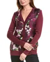 Shop Oscar De La Renta Dahlia Inset Silk-blend Cardigan In Red