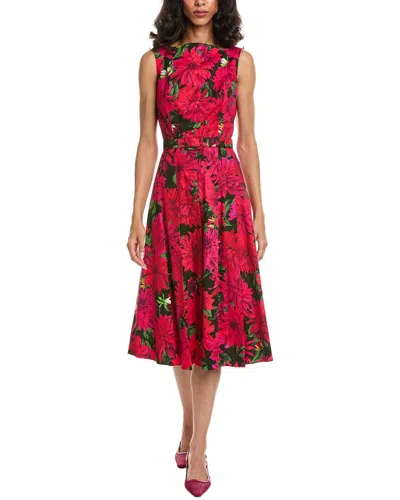 Oscar De La Renta Dahlia Poplin Shirtdress In Multi