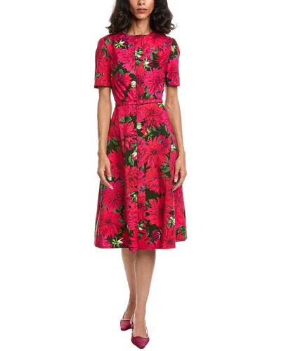 Oscar De La Renta Dahlia Shirtdress In Red