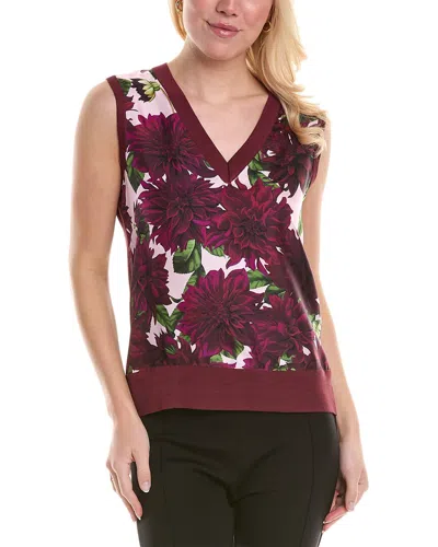 Oscar De La Renta Dahlia Silk-blend Tank In Pink