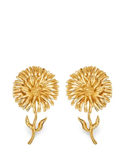 Oscar De La Renta Daisy Clip-on Earrings In Gold