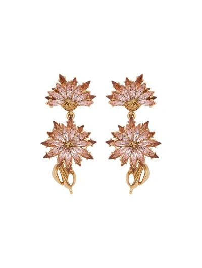 Oscar De La Renta Dandelion Drop Clip-on Earrings In Rose