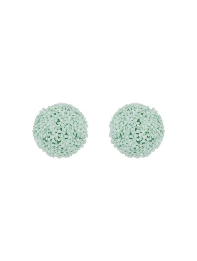 Oscar De La Renta Dandelion Stud Earrings In Green