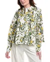 Oscar De La Renta Dandelions Poplin Shirt In White