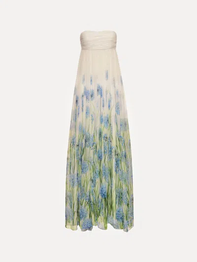 Oscar De La Renta Degrad Allium Chiffon Gown In Neutral