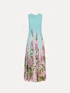 Oscar De La Renta Strapless Foxgloves Ombre Faille Gown In Multi