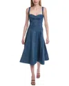 Oscar De La Renta Denim Midi Dress In Blue