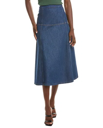 Oscar De La Renta Ladies Woven Skirt In Blue