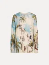 Oscar De La Renta Dominican-landscape Oversized Pullover In Multi