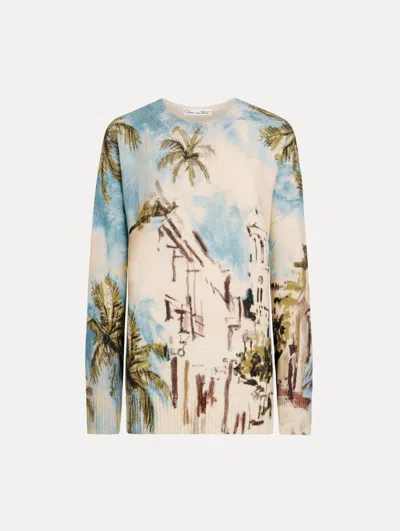 OSCAR DE LA RENTA DOMINICAN LANDSCAPE OVERSIZED PULLOVER