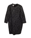 Oscar De La Renta Dotted Dress In Black Polyamide Wool In Black
