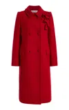 Oscar De La Renta Double-breasted Cashmere-blend Coat In Red