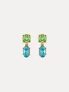 Oscar De La Renta Double Crystal Drop Earrings