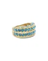 Oscar De La Renta Mini Double Hoop Ring In Multi