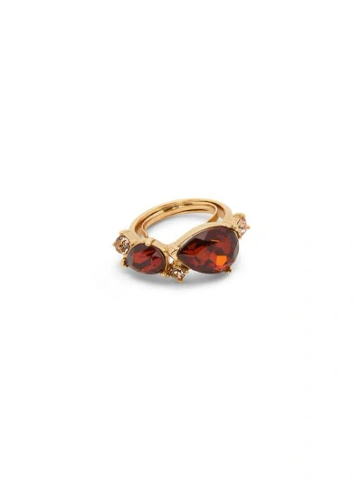 Oscar De La Renta Double Pear Ring In Amber