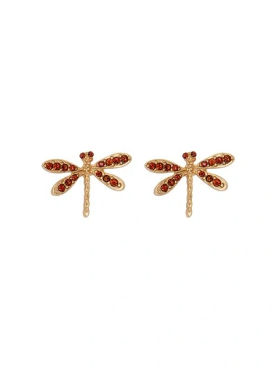 Oscar De La Renta Dragonfly Earrings In Amber