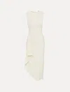 Oscar De La Renta Draped Asymmetrical Wool Dress