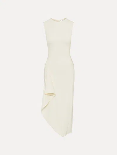 Oscar De La Renta Draped Asymmetrical Wool Dress