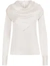 Oscar De La Renta Draped-detail Silk Blouse In White