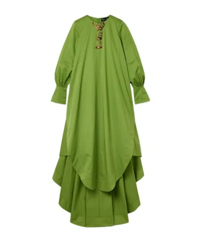 Oscar De La Renta Draped Dress In Green