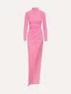 Oscar De La Renta Draped Front Cady Gown In Pink