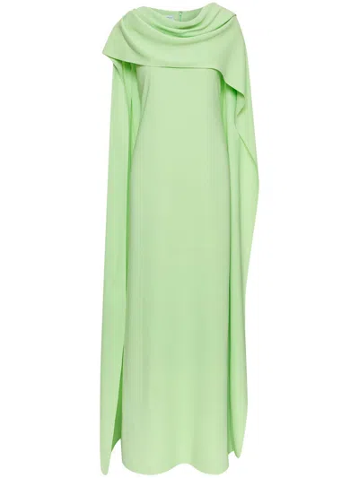 Oscar De La Renta Drapierter Georgette-kaftan In Grün