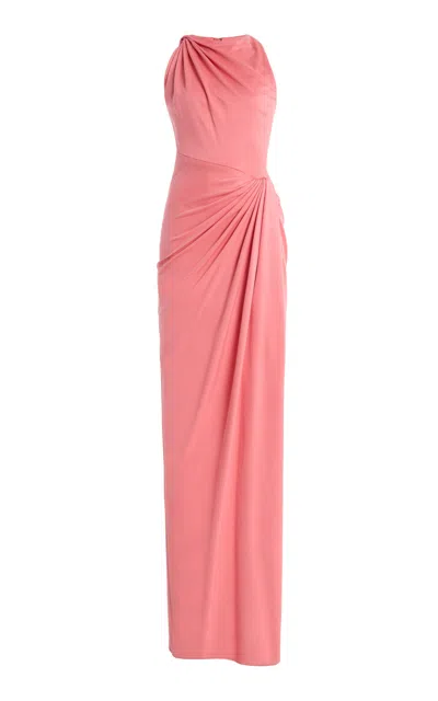 Oscar De La Renta Draped Gown In Pink