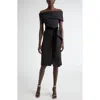 Oscar De La Renta Off-the-shoulder Cocktail Dress In Black