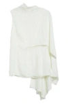 Oscar De La Renta Fringed Fil-coupé Blouse In Ivory