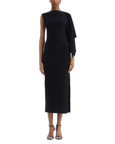 Oscar De La Renta Draped One Side Knit Dress In Multi