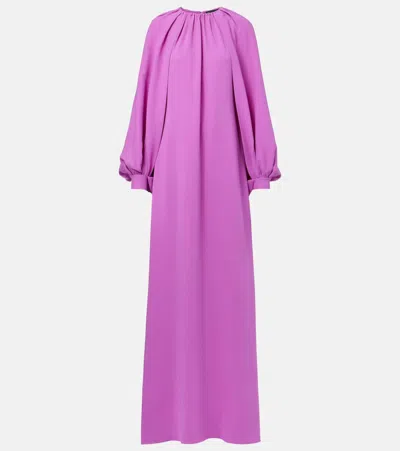Oscar De La Renta Draped Silk-blend Gown