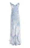 Oscar De La Renta Draped Velvet Gown