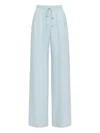 Oscar De La Renta Drawstring-waist Silk Pants In Blue