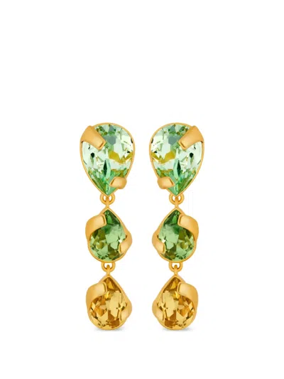 Oscar De La Renta Pear-cut Drop Earrings In Gold