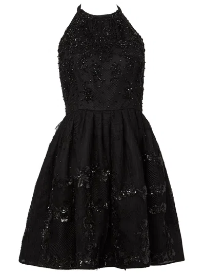 Oscar De La Renta Embellished Backless Dress In Black