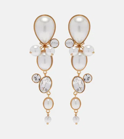Oscar De La Renta Embellished Clip-on Earrings In Multi
