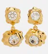 Oscar De La Renta Embellished Drop Earrings In Gold