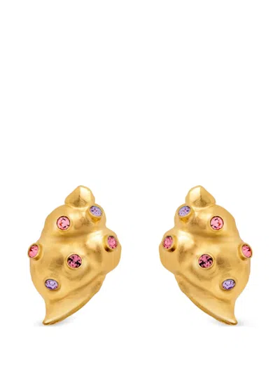 Oscar De La Renta Embellished Earrings In Metallic
