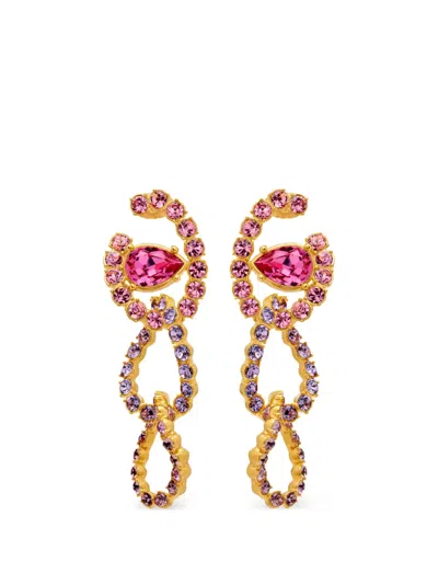 Oscar De La Renta Embellished Earrings In Gold
