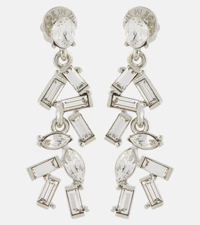Oscar De La Renta Embellished Earrings In Silver