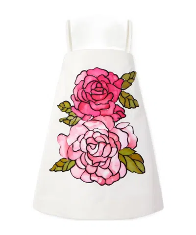 Oscar De La Renta Embellished Faille Mini Dress In White