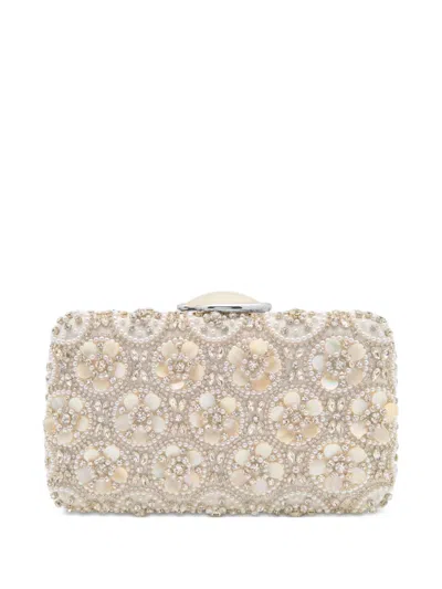 Oscar De La Renta Embellished-floral Clutch Bag In Neutral