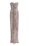 Oscar De La Renta Embellished Tulle Gown In Pink